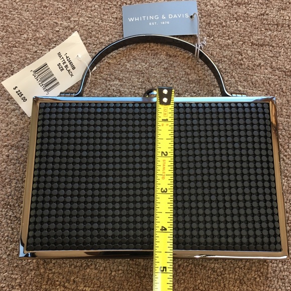 Whiting & Davis clutch black metal mesh NWT - Picture 5 of 5